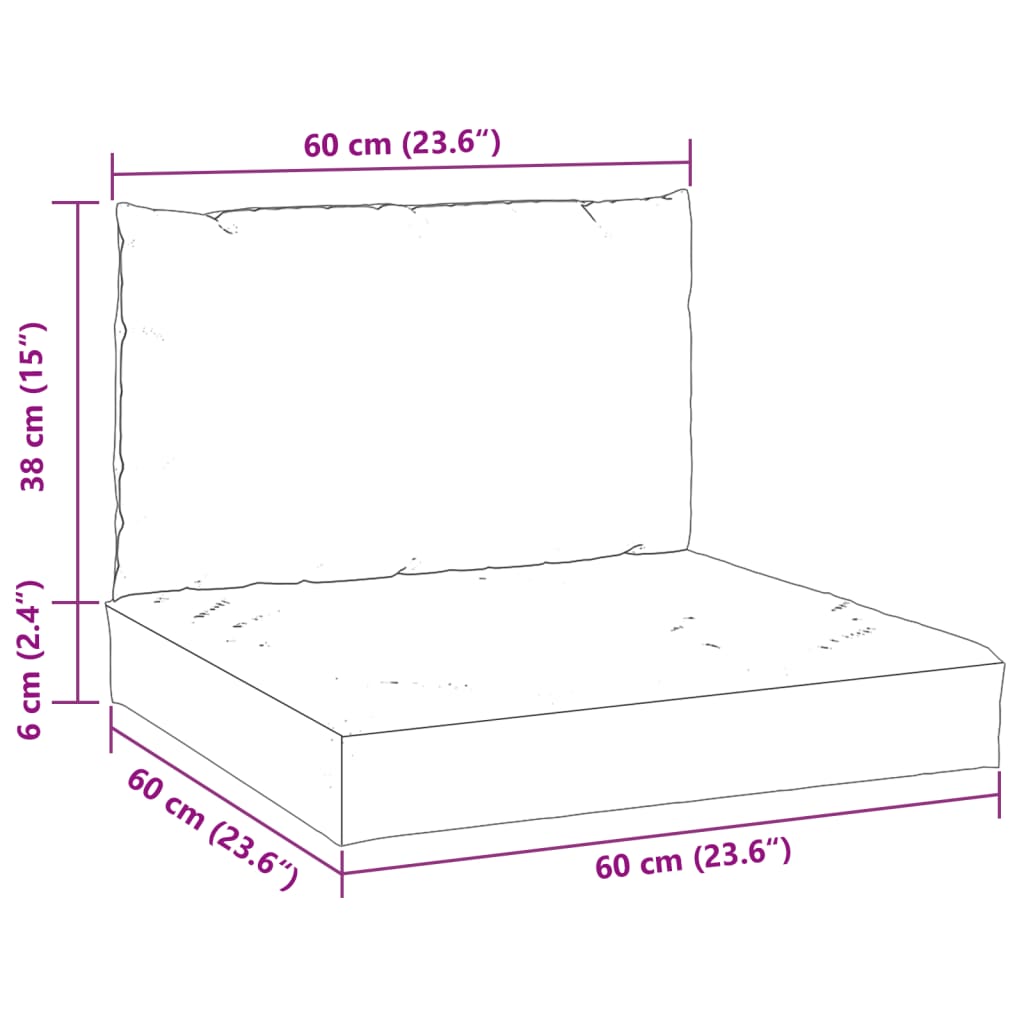 vidaXL Pallet Cushions 2 pcs Green Oxford Fabric