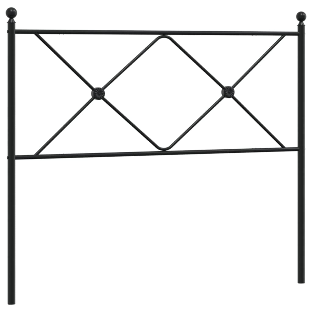 vidaXL Metal Headboard Black 39.4"