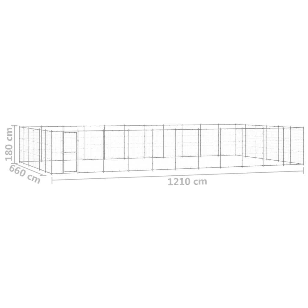 vidaXL Outdoor Dog Kennel Galvanized Steel 859.6 ft²