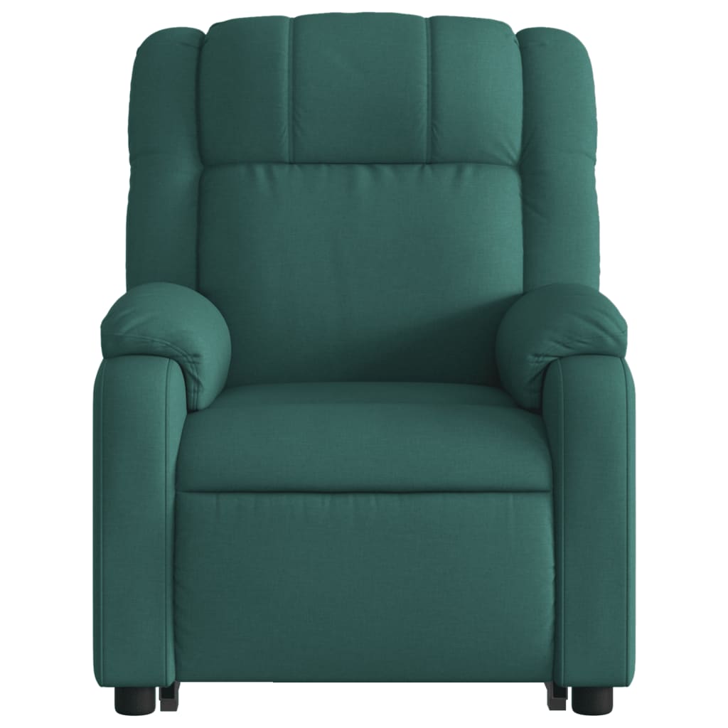 vidaXL Stand up Massage Recliner Chair Dark Green Fabric