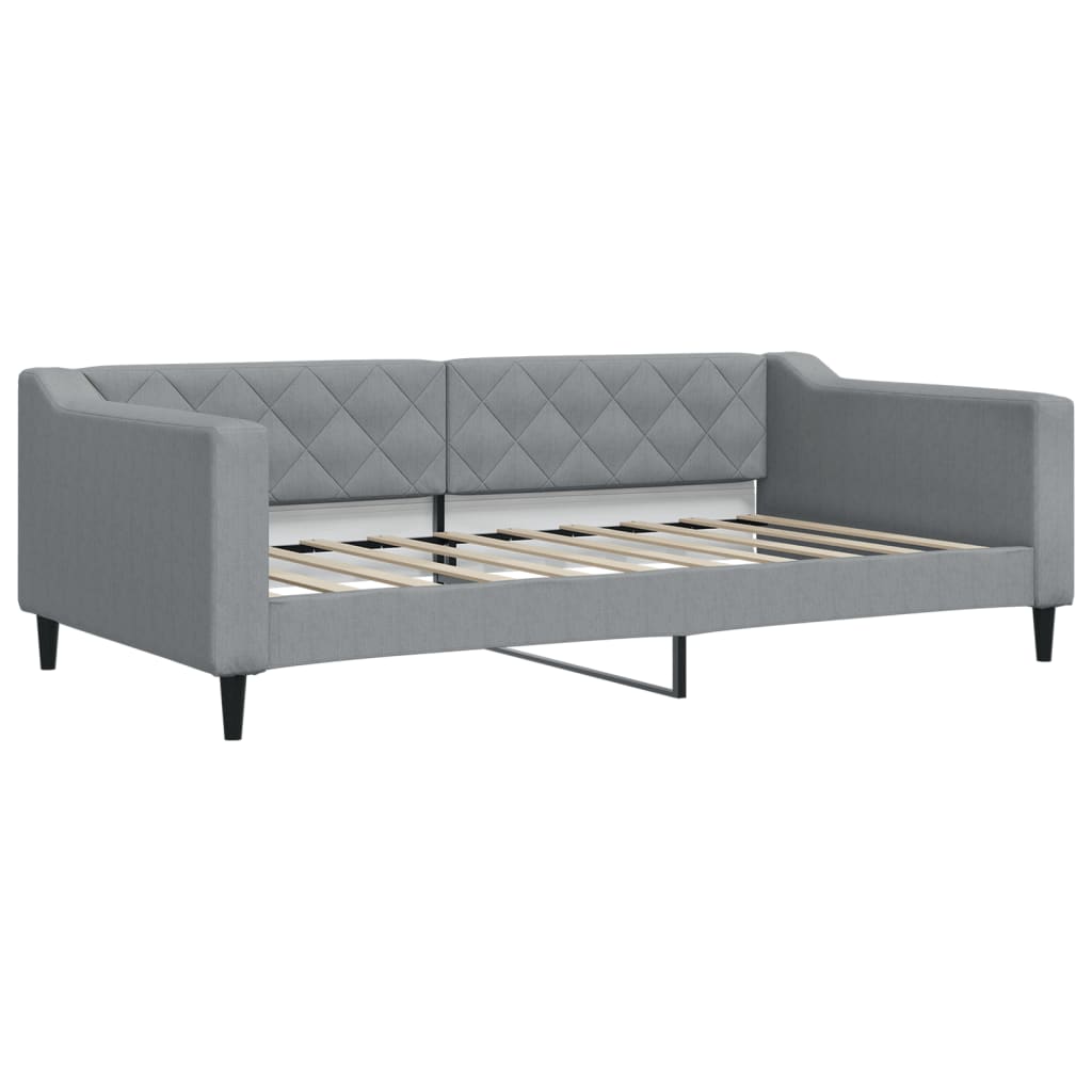 vidaXL Daybed with Trundle Light Gray 39.4"x74.8" Fabric