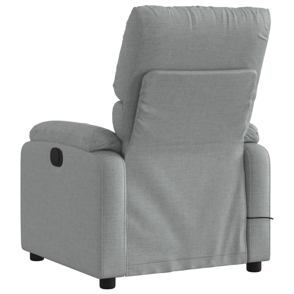 vidaXL Massage Recliner Chair Light Gray Fabric