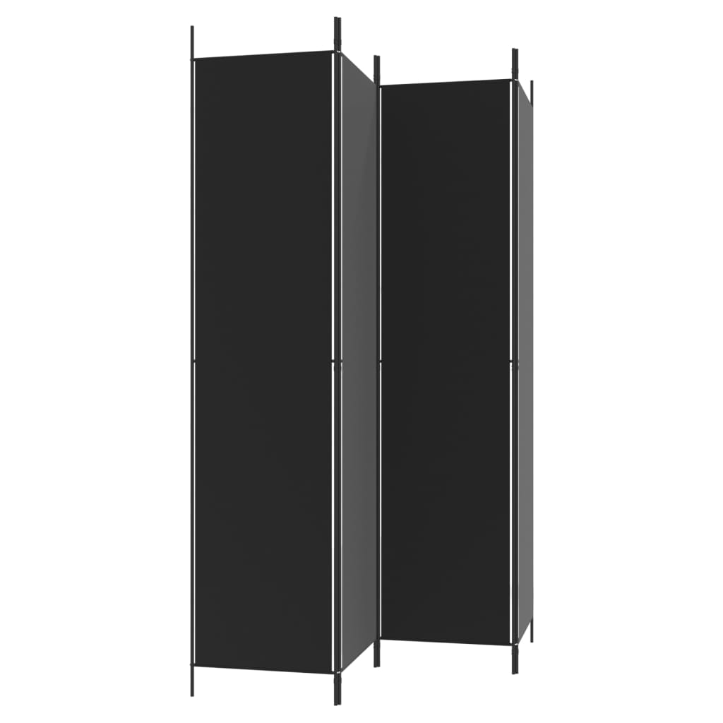 vidaXL 4-Panel Room Divider Black 78.7"x86.6" Fabric