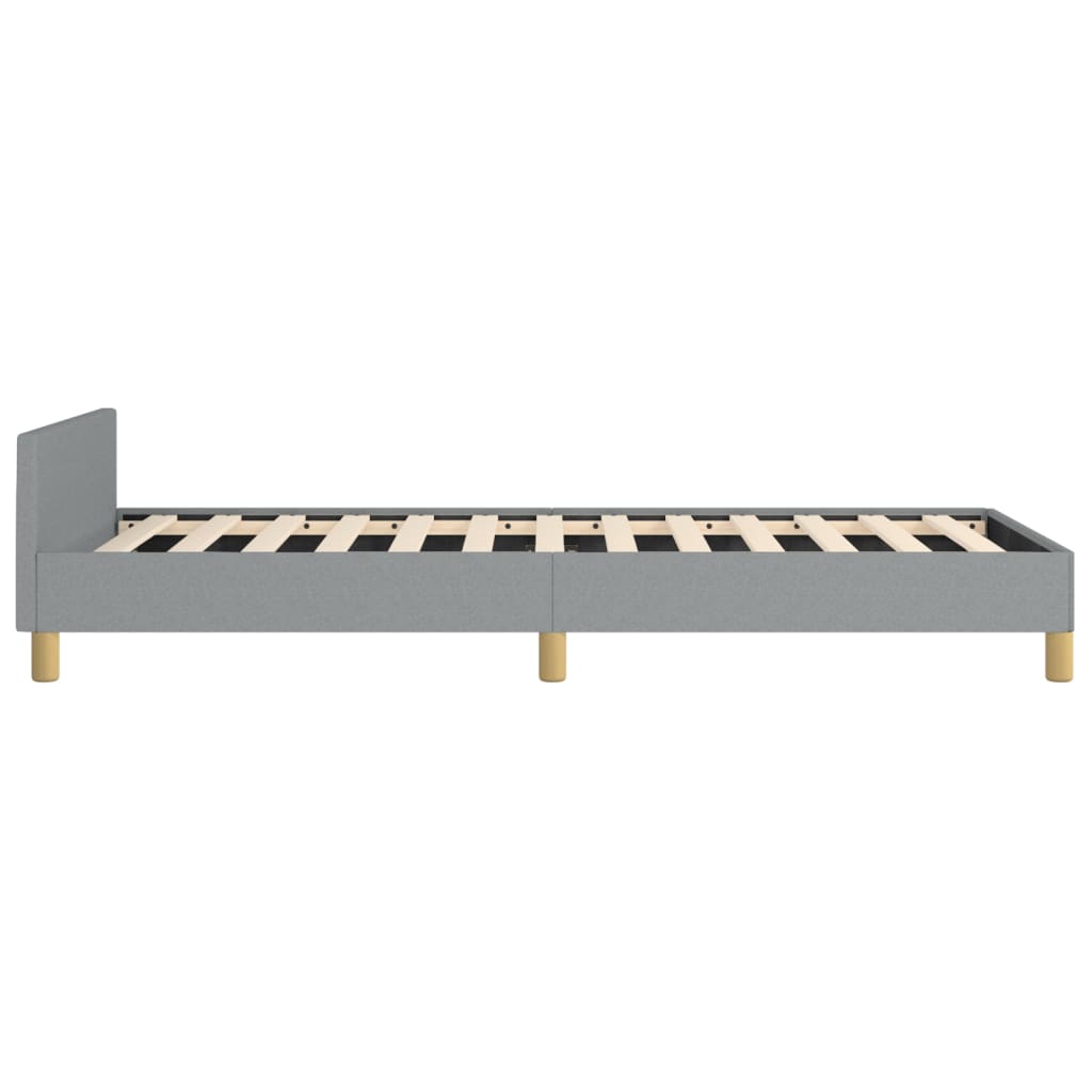 vidaXL Bed Frame with Headboard Light Gray 39.4"x74.8" Twin Fabric