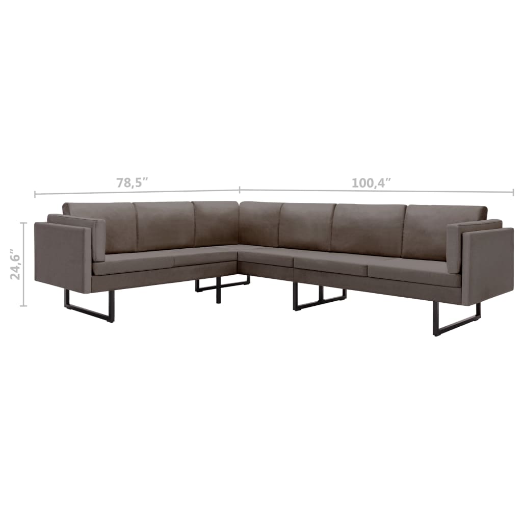 vidaXL Corner Sofa Taupe Fabric