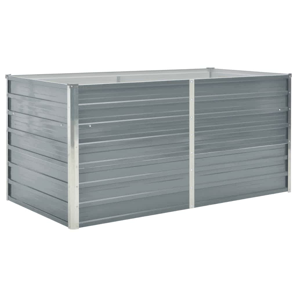 vidaXL Raised Garden Bed 63"x31.5"x30.3" Galvanized Steel Gray