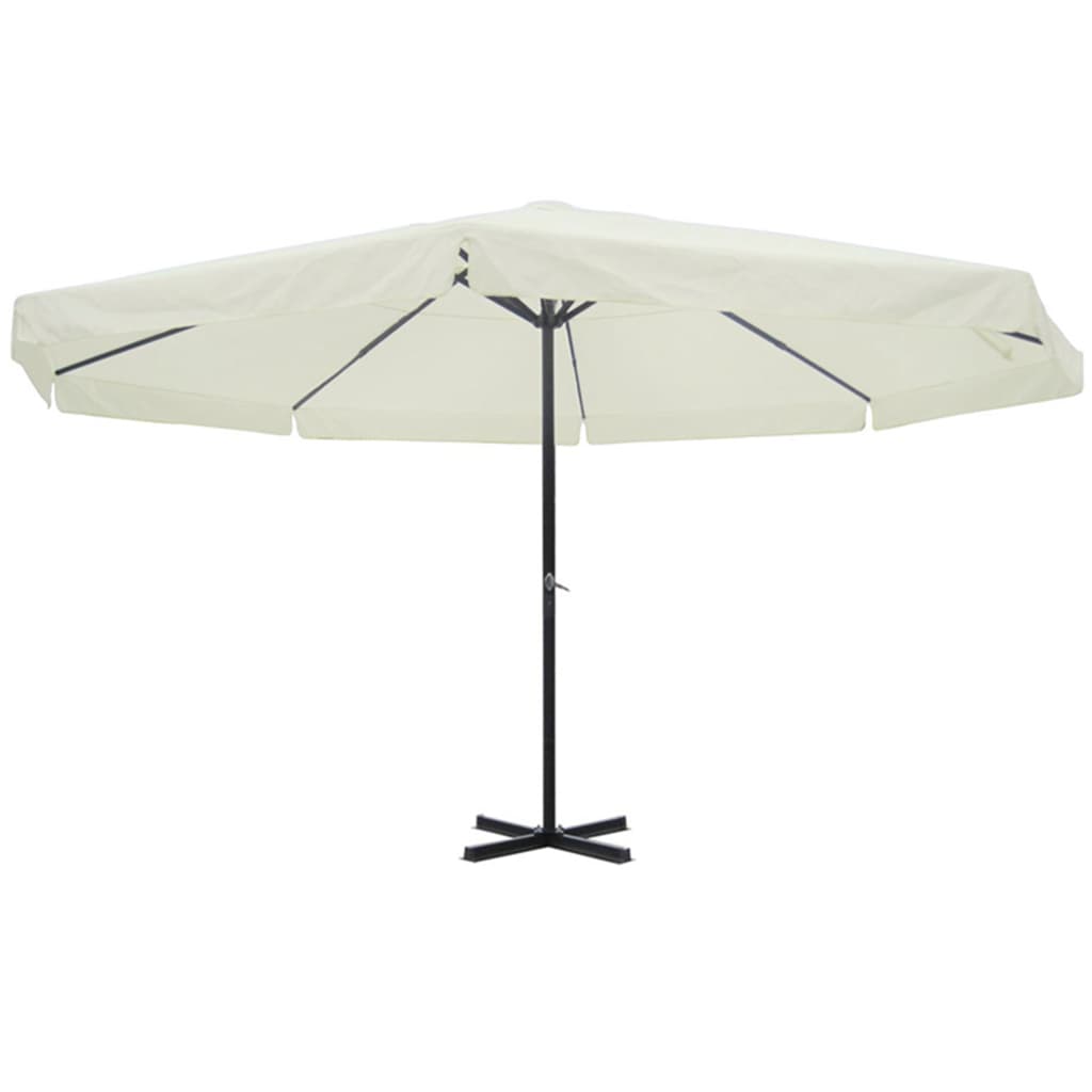 vidaXL Garden Parasol White Aluminum 196.9"