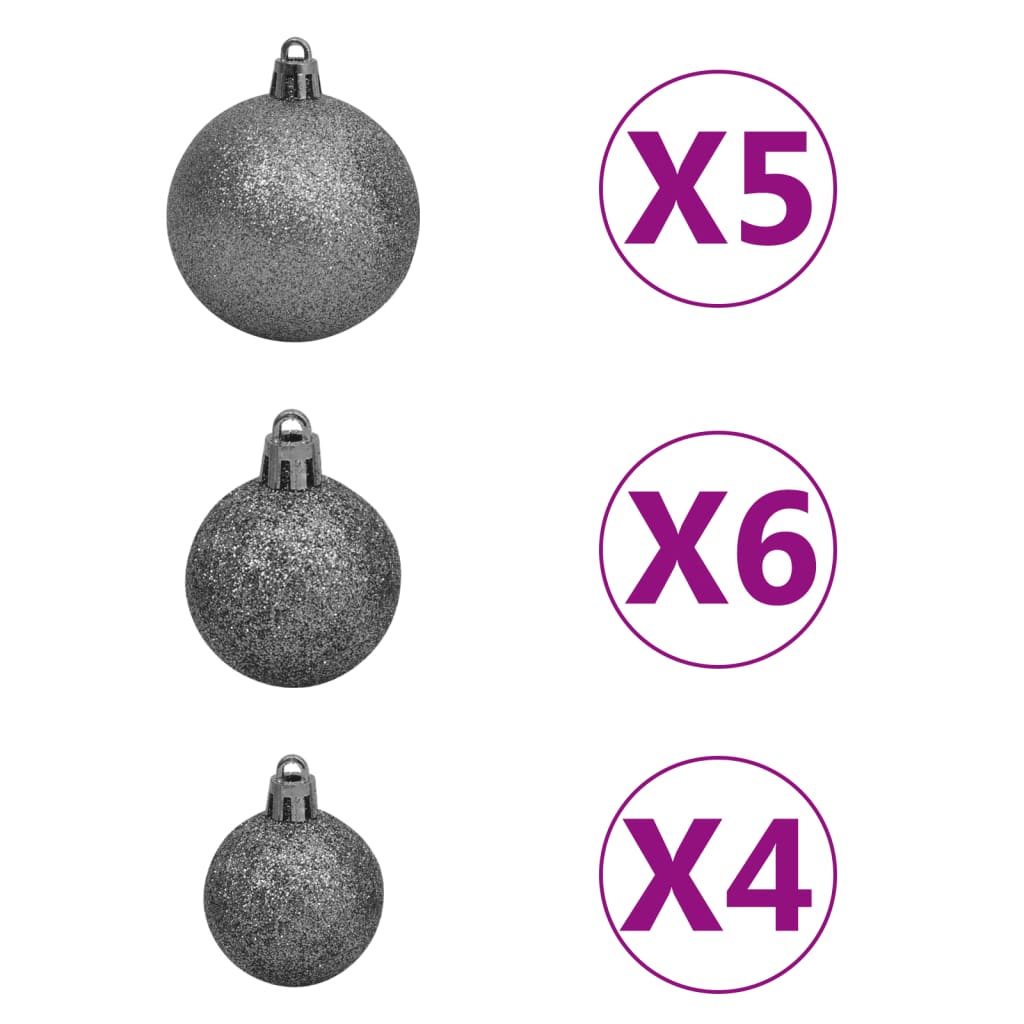 vidaXL Artificial Half Pre-lit Christmas Tree with Ball Set Green 59.1"