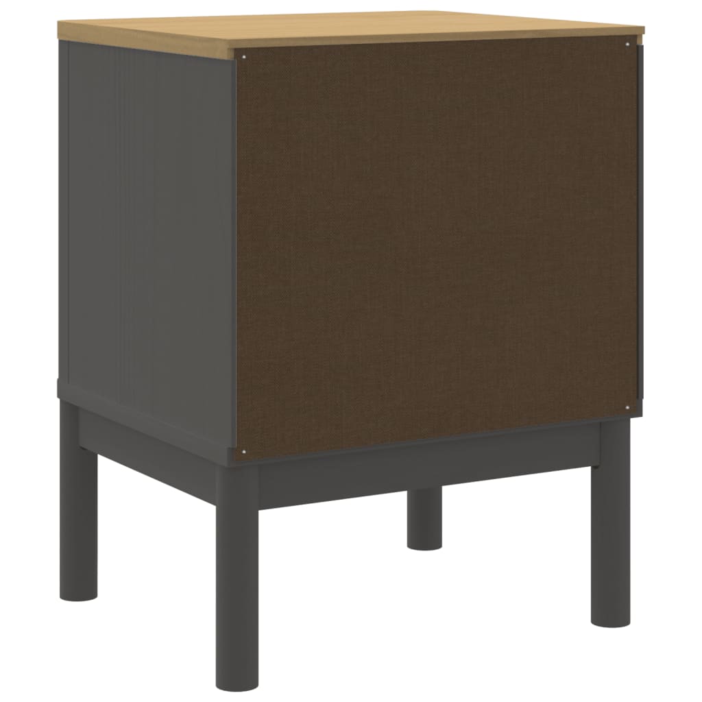 vidaXL Bedside Cabinet FLORO Gray 17.7"x15.4"x22.4" Solid Wood Pine