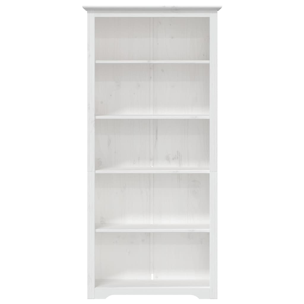 vidaXL Bookcase BODO White 32.3"x15.7"x68.1" Solid Wood Pine 5-Tier