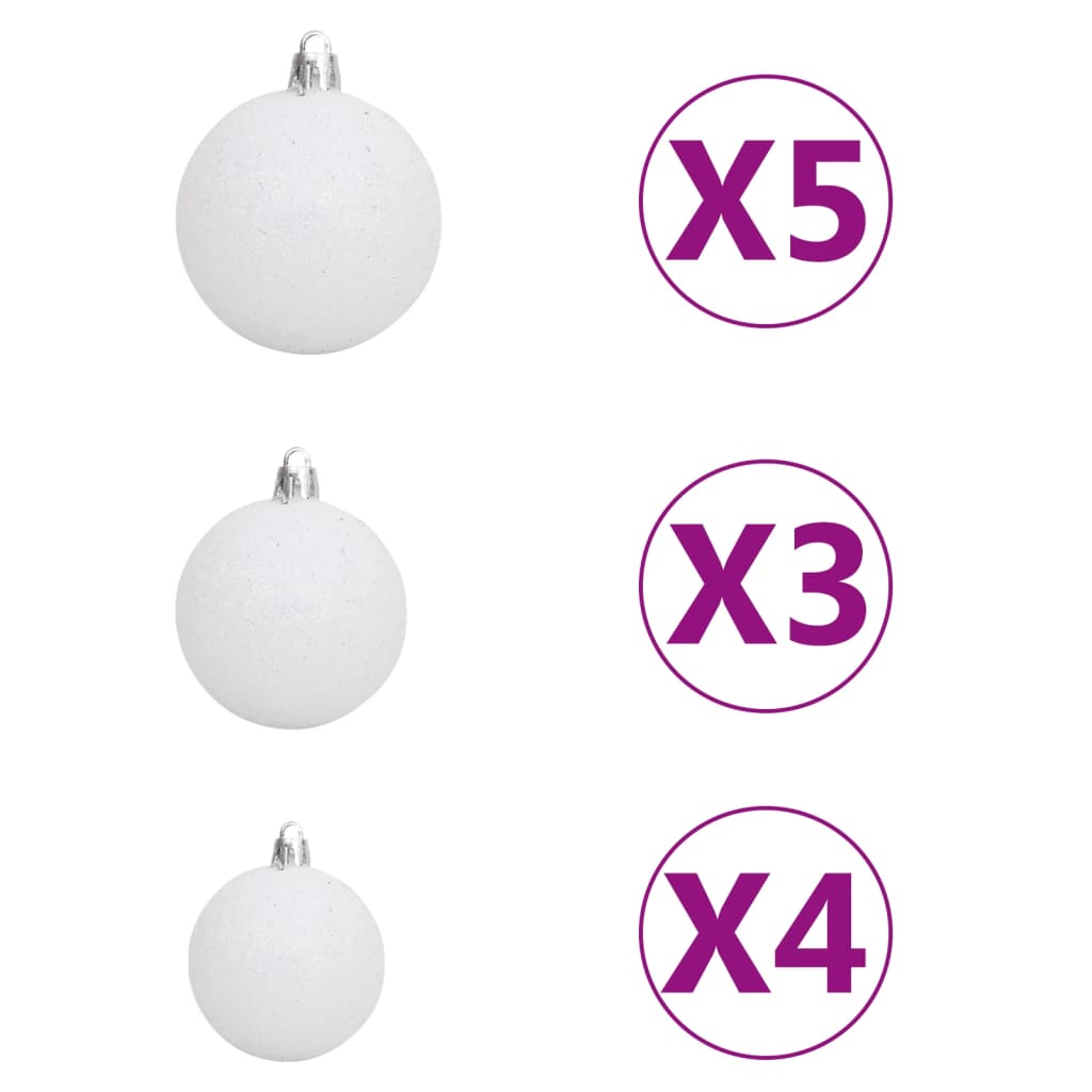 vidaXL Artificial Pre-lit Christmas Tree with Ball Set Pink 70.9" PVC