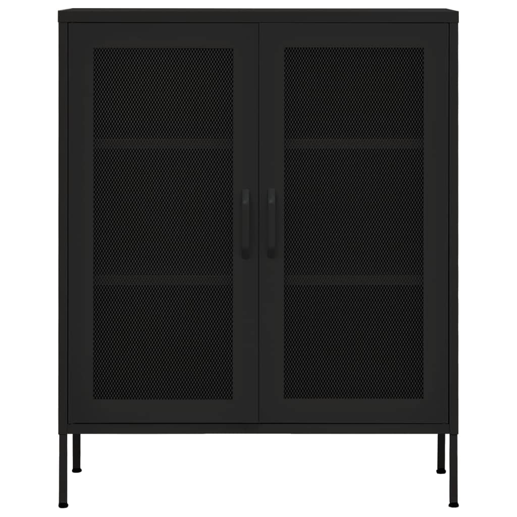 vidaXL Storage Cabinet Black 31.5"x13.8"x40" Steel