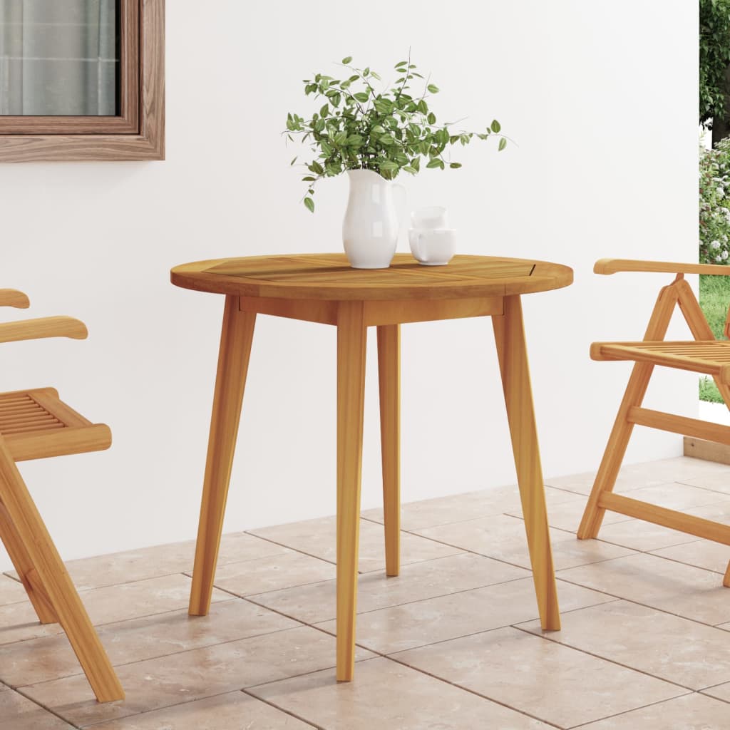 vidaXL Patio Table Ø33.5"x29.5" Solid Wood Acacia