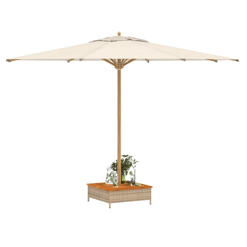 vidaXL Parasol Base Cover Beige 27.6"x27.6"x9.8" Poly Rattan and Acacia