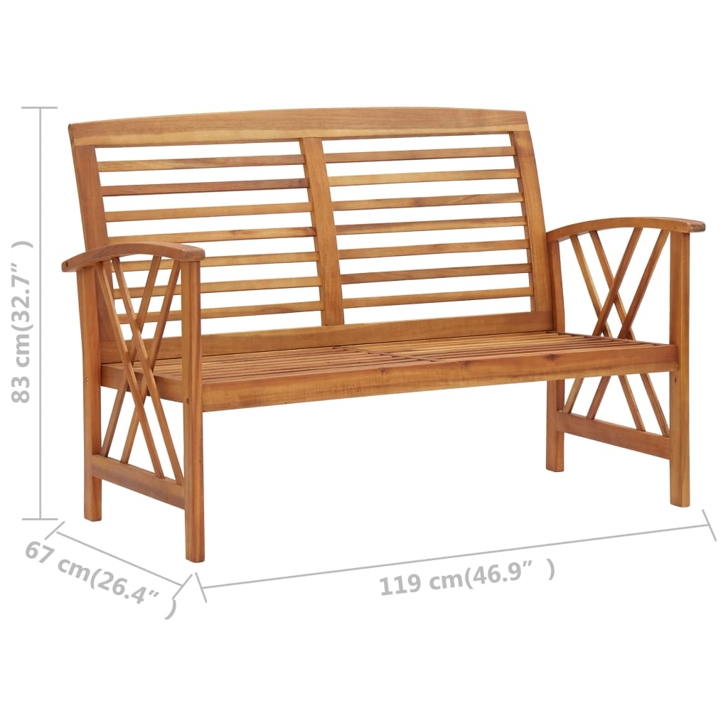 vidaXL 5 Piece Patio Lounge Set Solid Acacia Wood