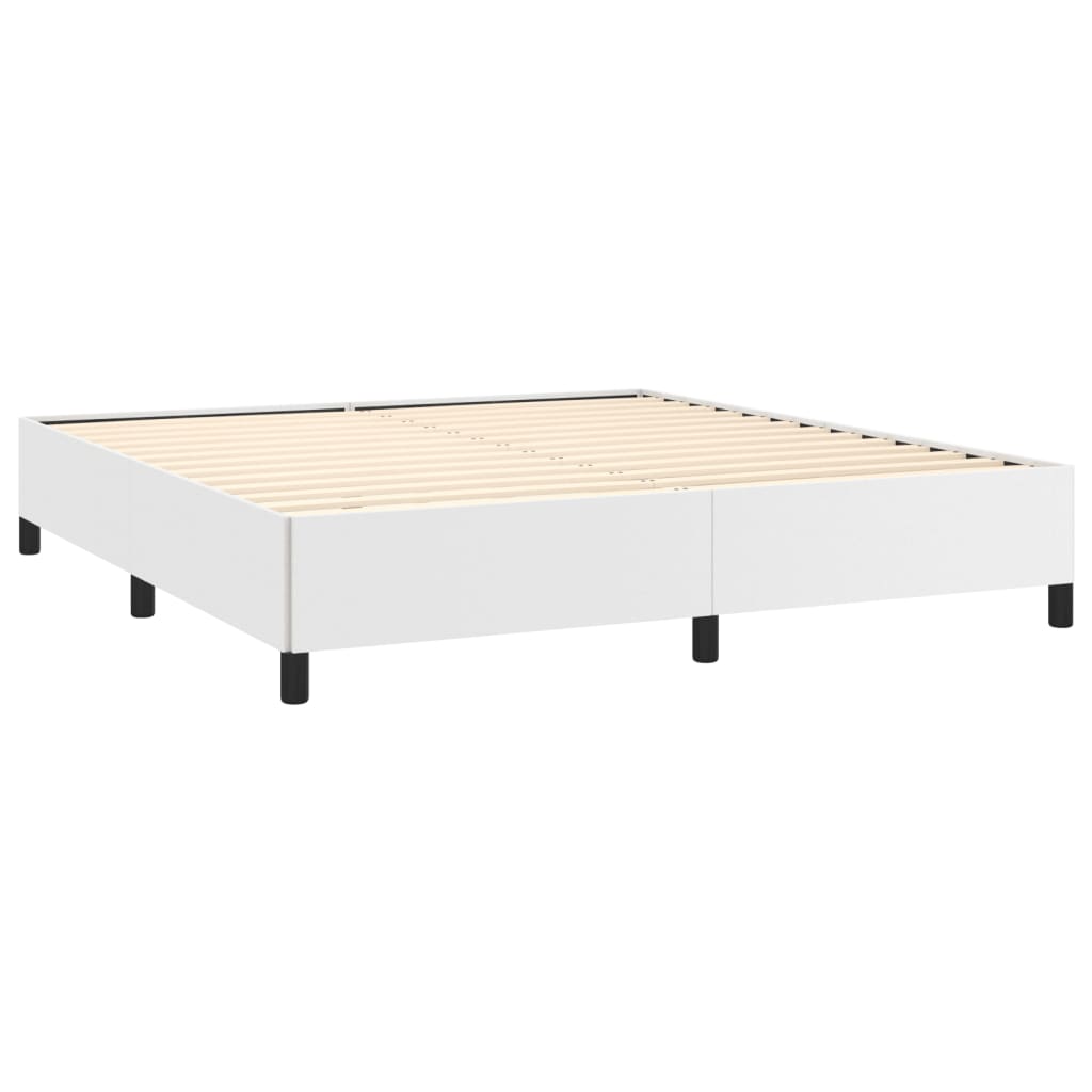 vidaXL Bed Frame White 59.8"x79.9" Queen Faux Leather