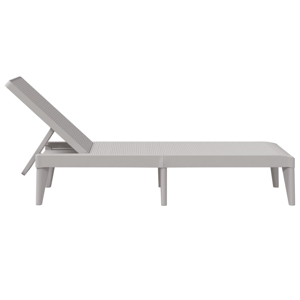 vidaXL Sun Lounger Gray 73.2"x23.6"x11.4" PP