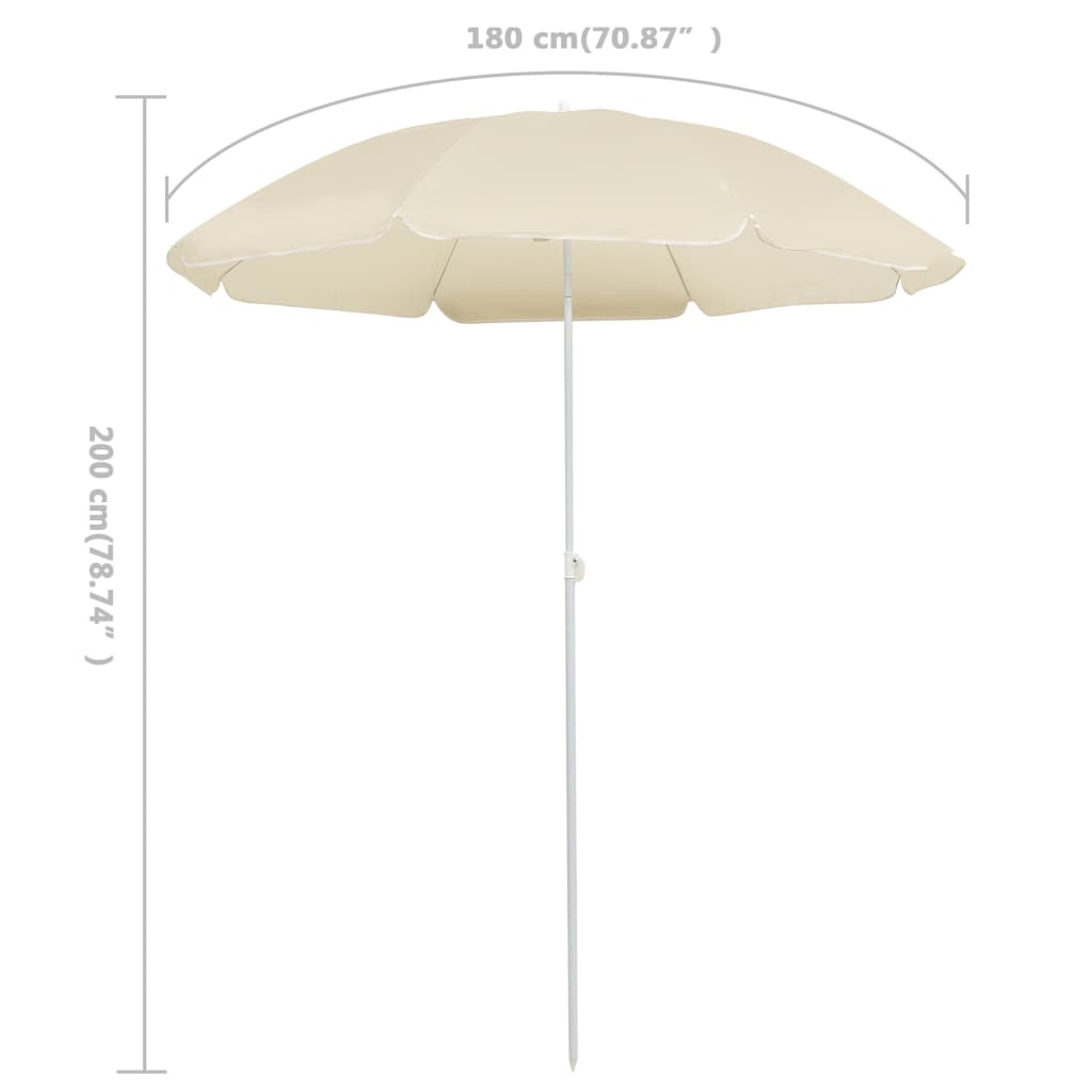 vidaXL Garden Parasol with Steel Pole Sand 70.9"