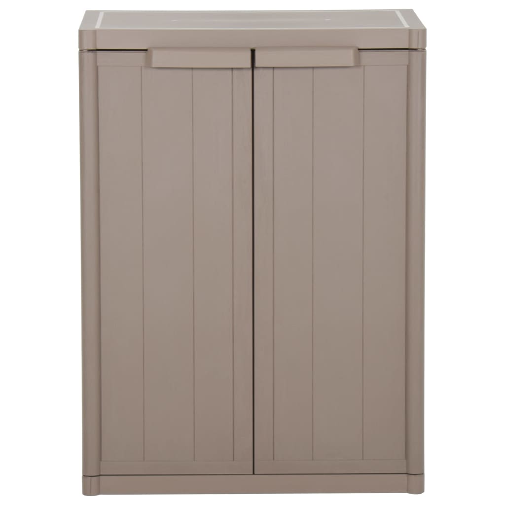 vidaXL Garden Storage Cabinet Brown 25.6"x17.7"x34.6" PP Wood Look