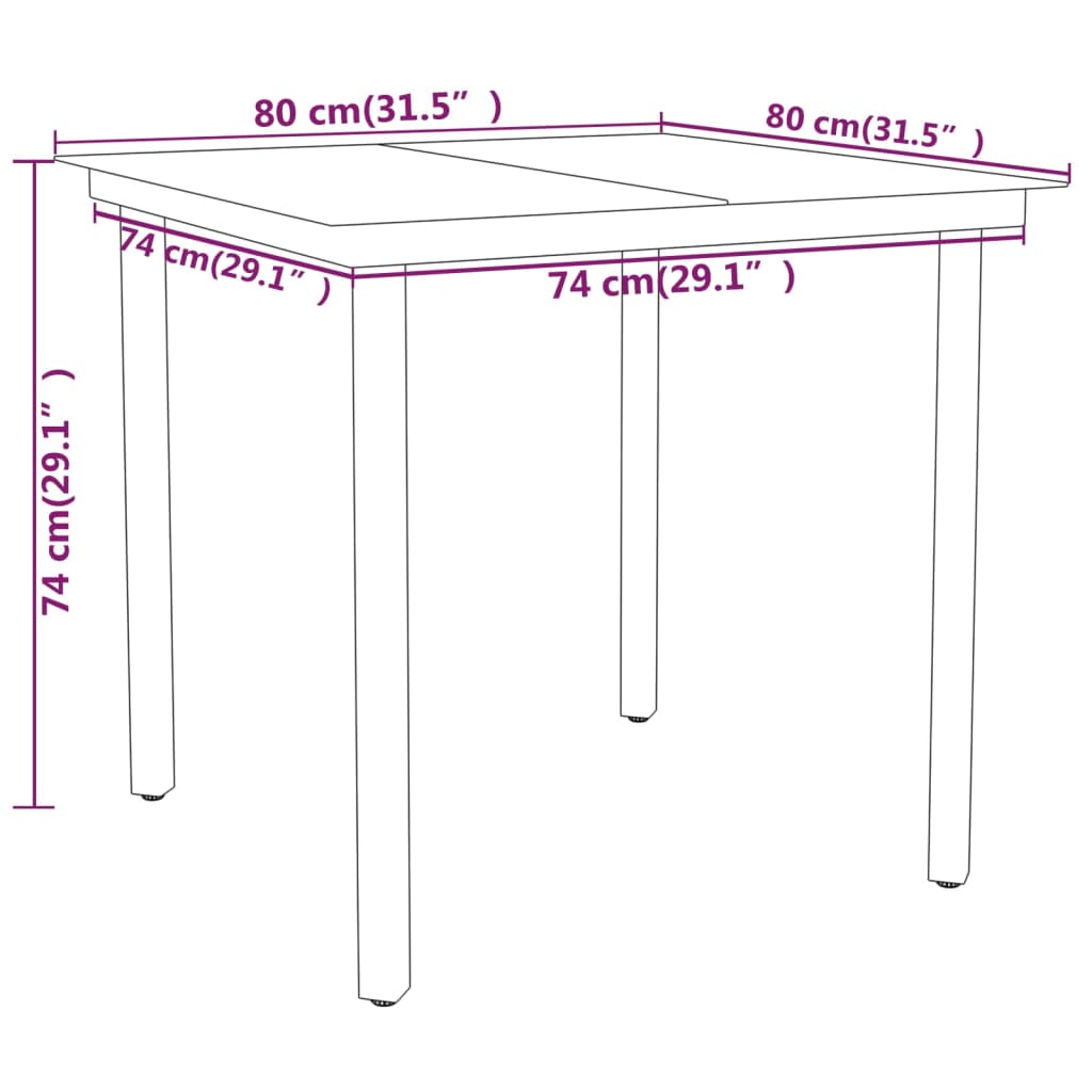 vidaXL 5 Piece Patio Dining Set Black