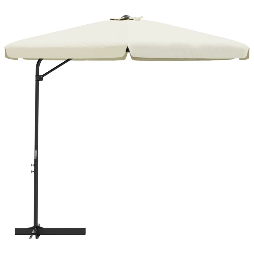 vidaXL Garden Parasol with Steel Pole 118.1" Sand White