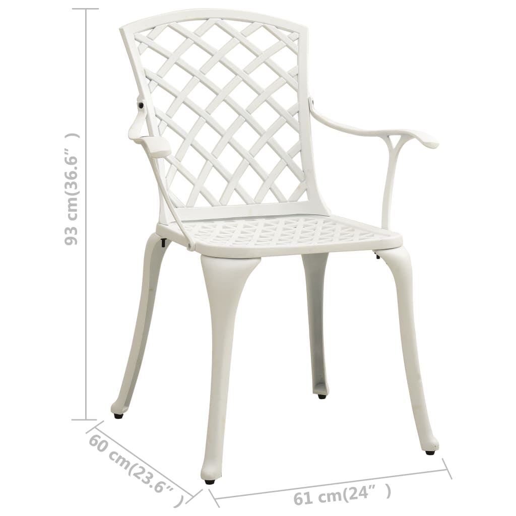 vidaXL 5 Piece Bistro Set Cast Aluminum White