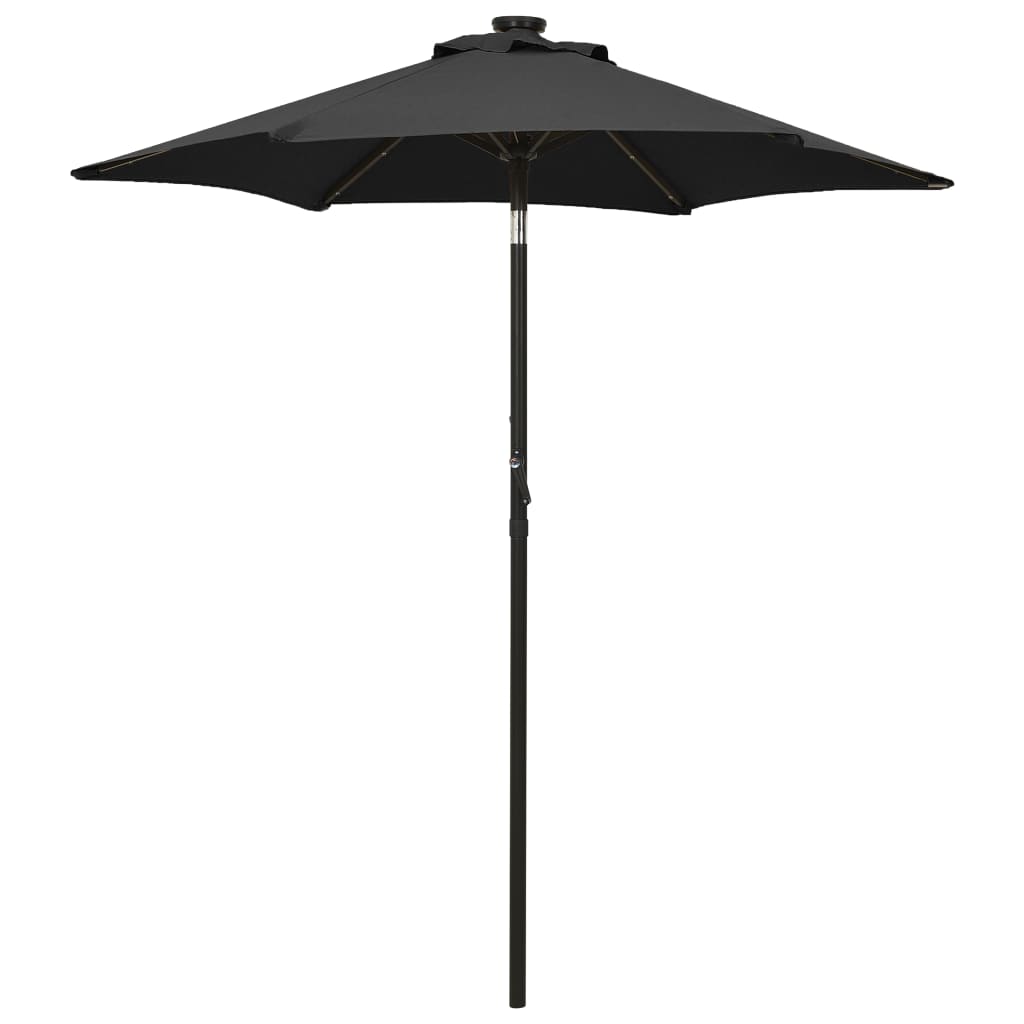 vidaXL Garden Parasol with LED Lights Black 78.7"x83.1" Aluminum