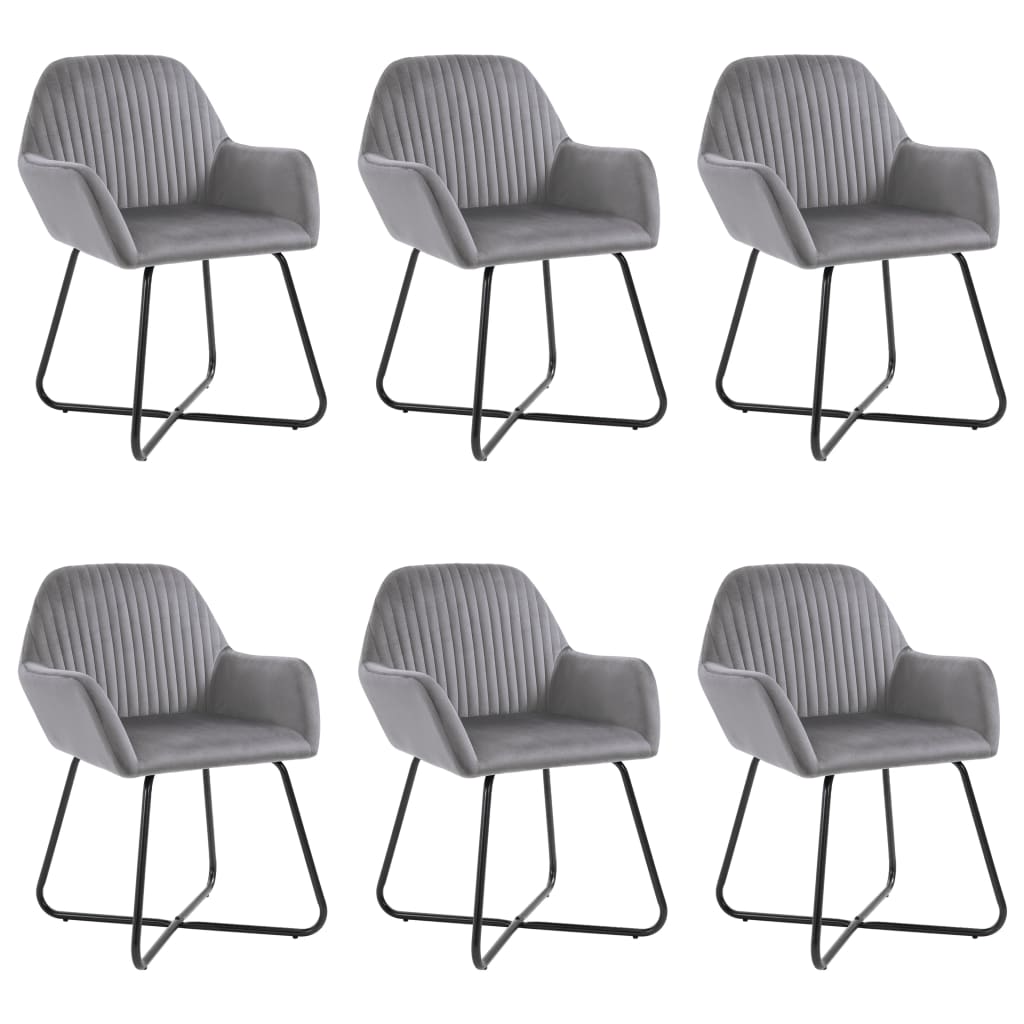 vidaXL Dining Chairs 6 pcs Gray Velvet