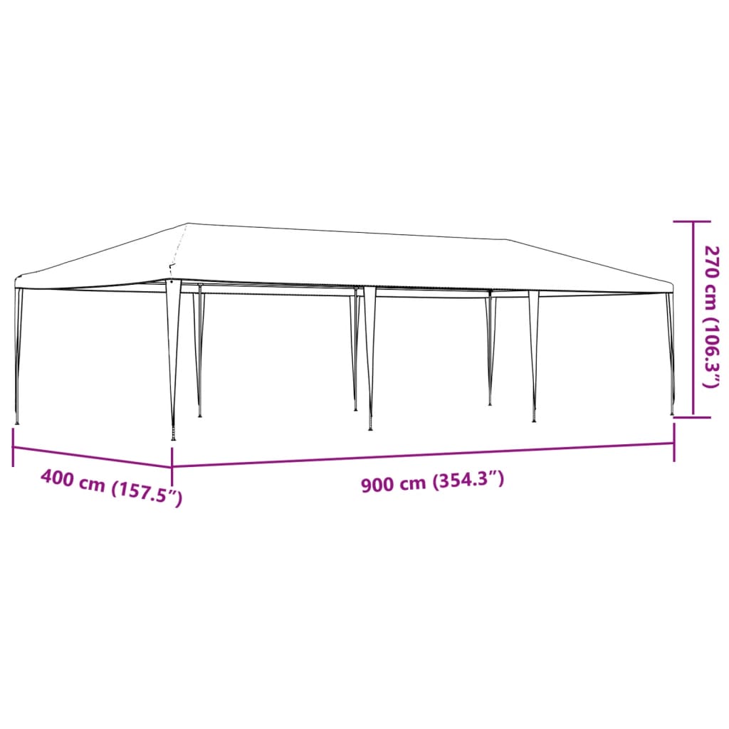 vidaXL Party Tent 13.1'x29.5' White