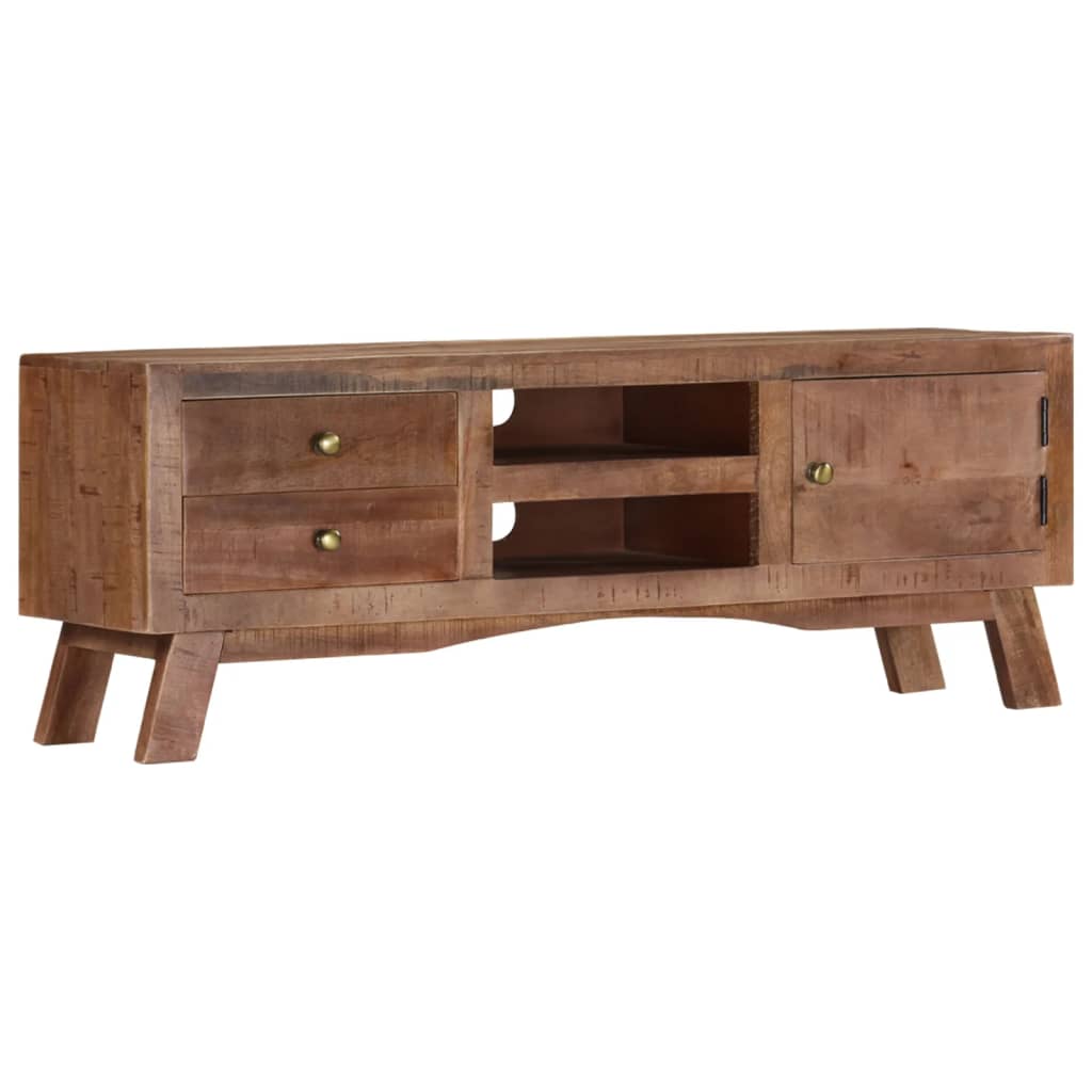 vidaXL TV Stand 43.3"x11.8"x15.7" Rough Mango Wood