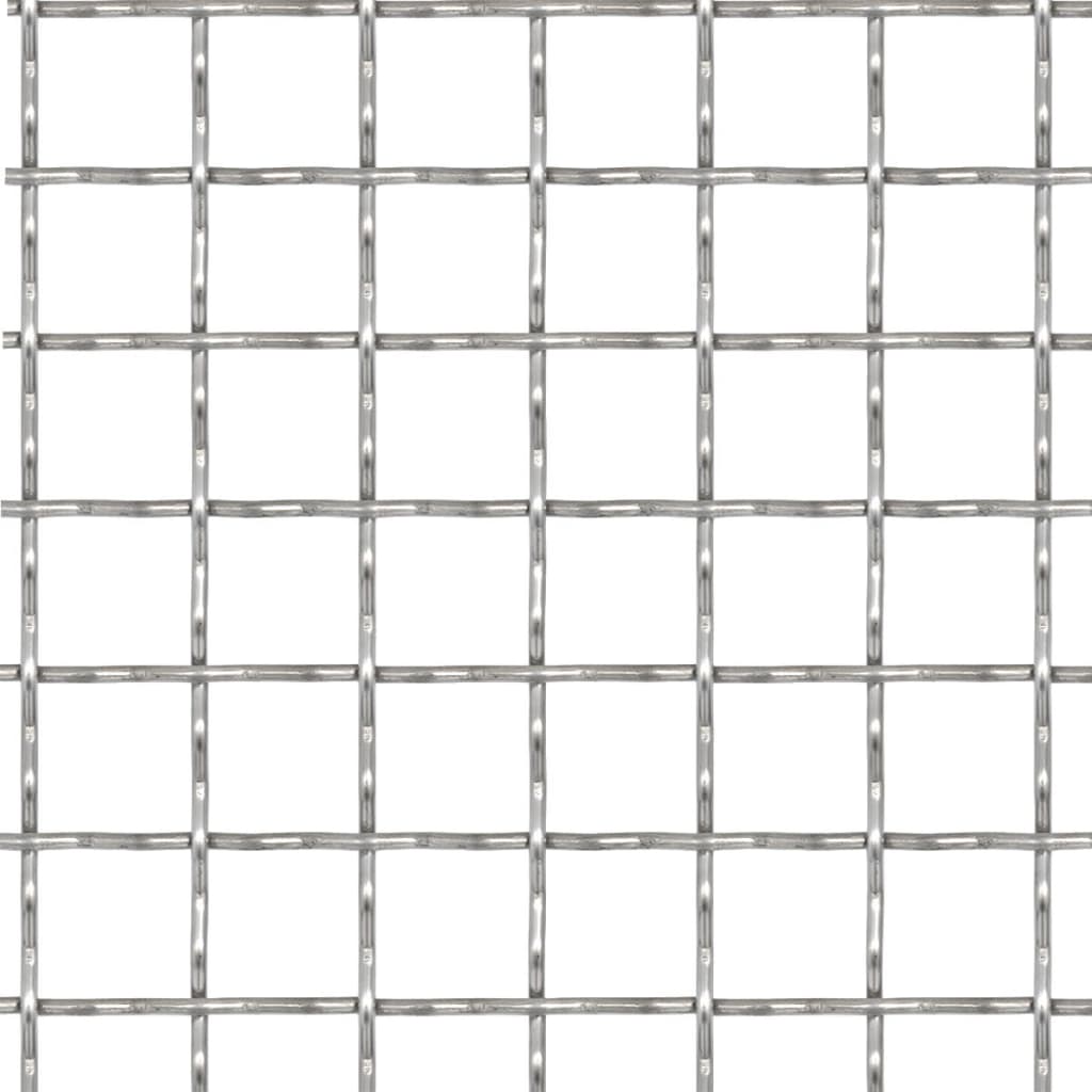 vidaXL Crimped Garden Wire Fence Stainless Steel 39.4"x33.5" 0.8"x0.8"x0.1"