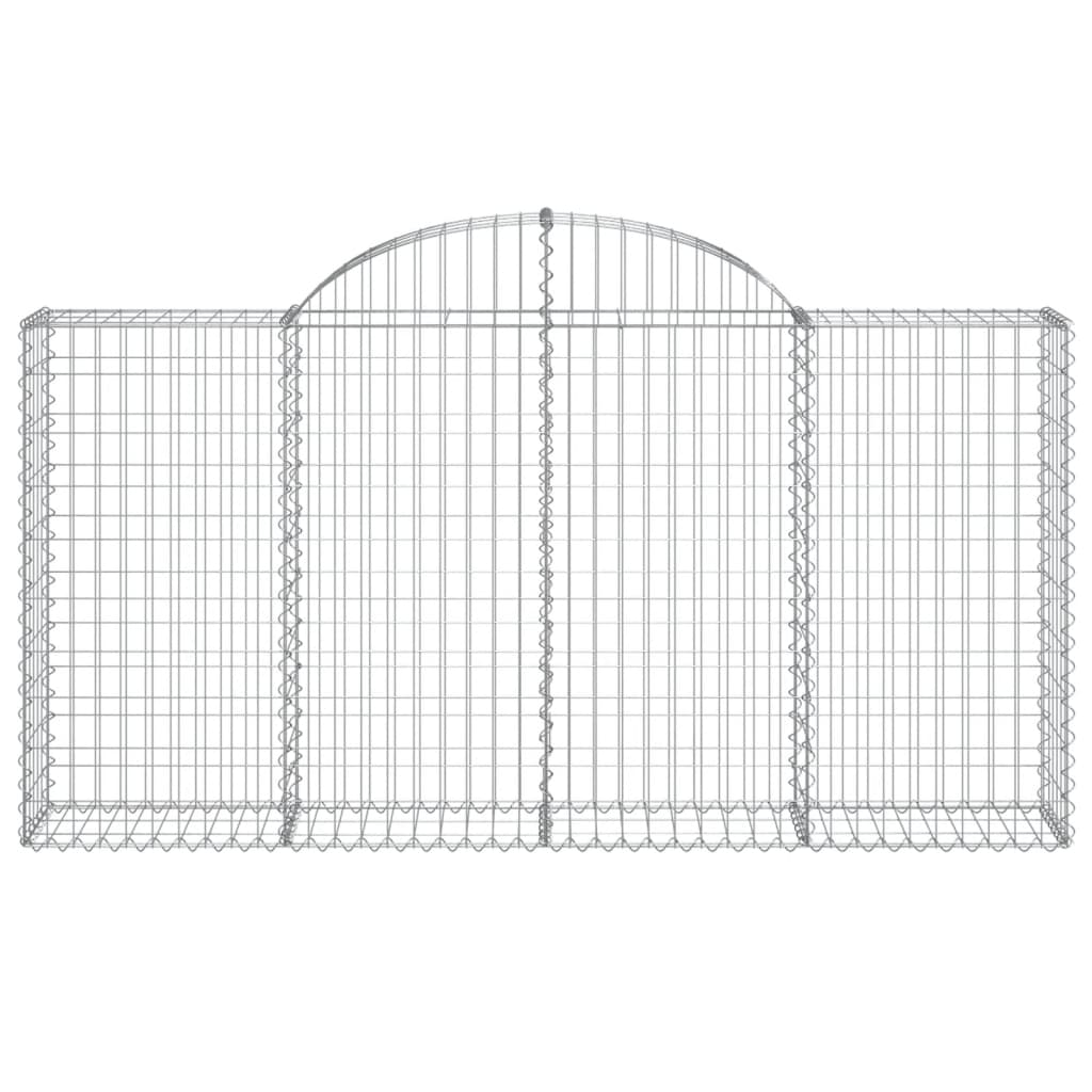 vidaXL Arched Gabion Baskets 4 pcs 78.7"x11.8"x39.4"/47.2" Galvanized Iron