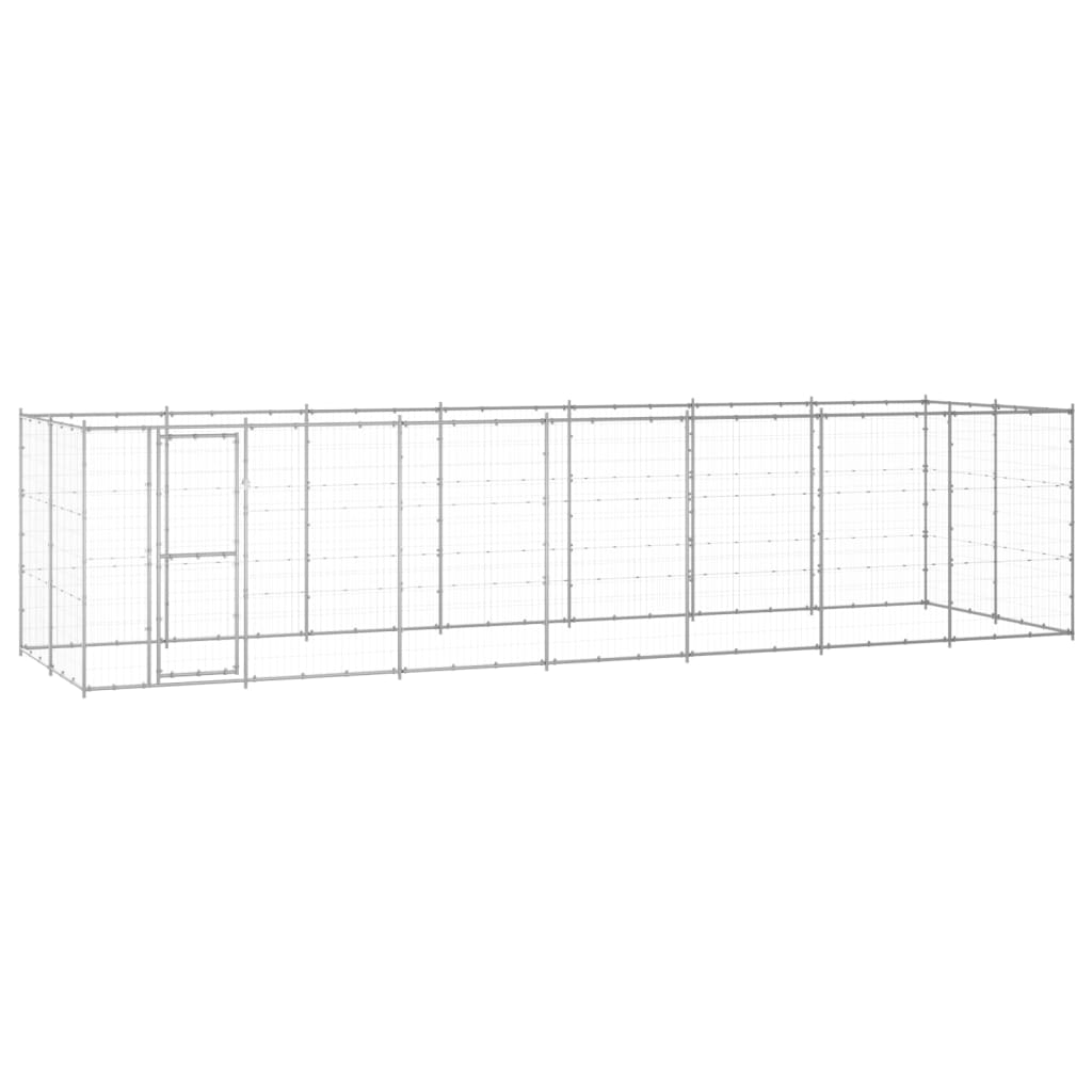 vidaXL Outdoor Dog Kennel Galvanized Steel 182.3 ft²