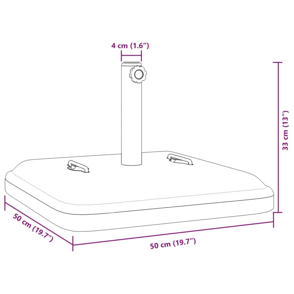 vidaXL Parasol Base with Handles for Ø1.5"/1.9" Poles 59.5 lb Square