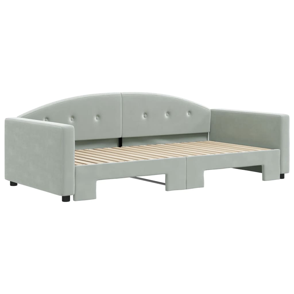 vidaXL Daybed with Trundle without Mattress Light Gray 39.4"x74.8"