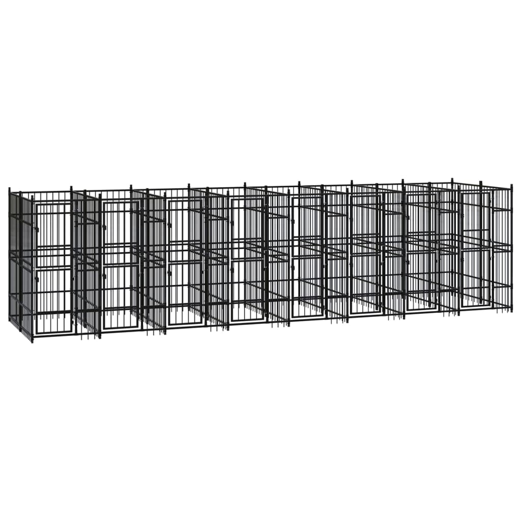 vidaXL Outdoor Dog Kennel Steel 158.8 ft²