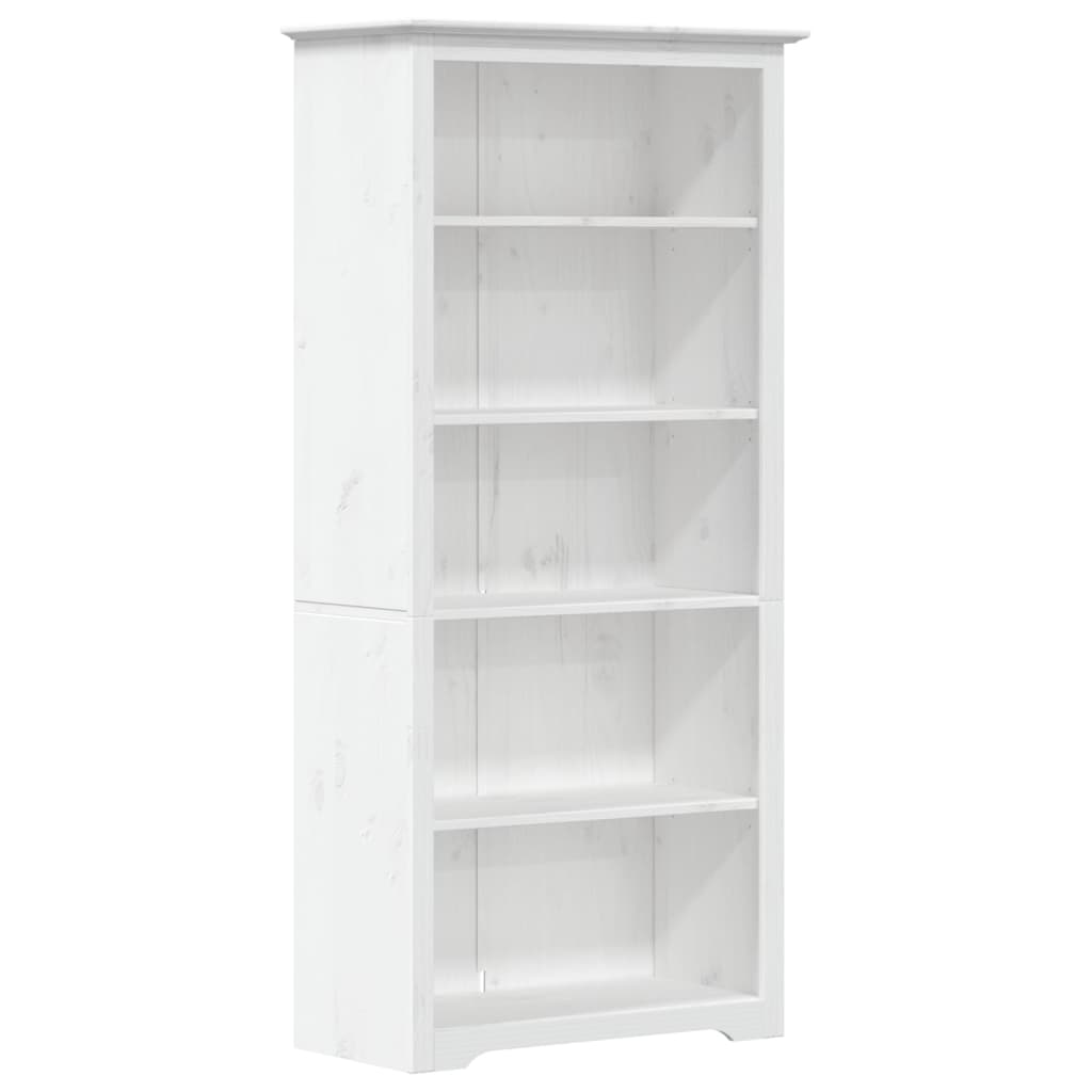 vidaXL Bookcase BODO White 32.3"x15.7"x68.1" Solid Wood Pine 5-Tier