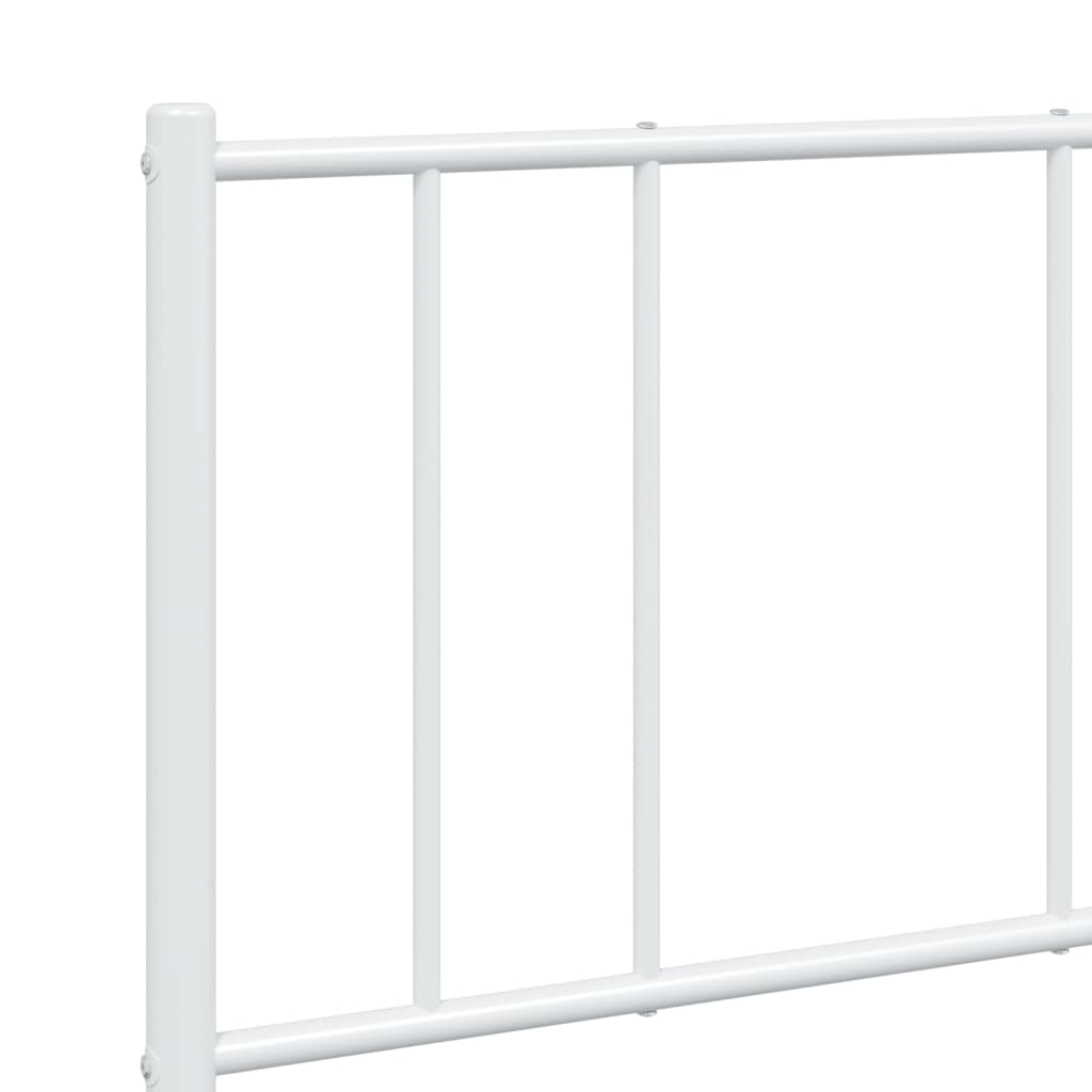 vidaXL Metal Bed Frame without Mattress with Footboard White 59.1"x78.7"