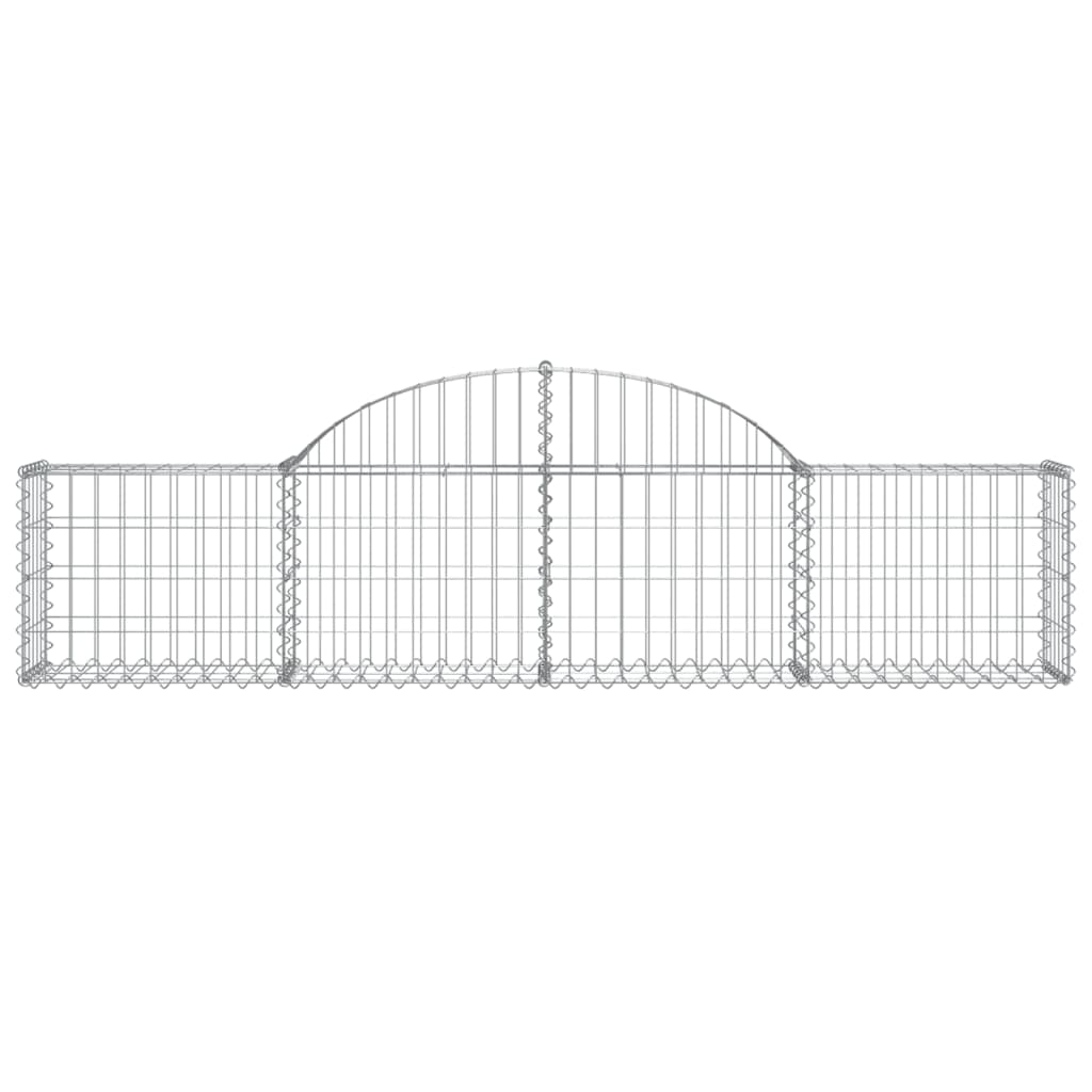 vidaXL Arched Gabion Baskets 2 pcs 78.7"x11.8"x15.7"/23.6" Galvanized Iron