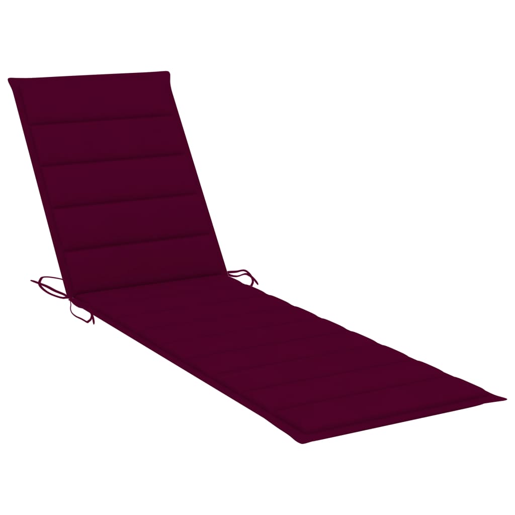 vidaXL Sun Lounger with Table and Cushion Solid Teak Wood