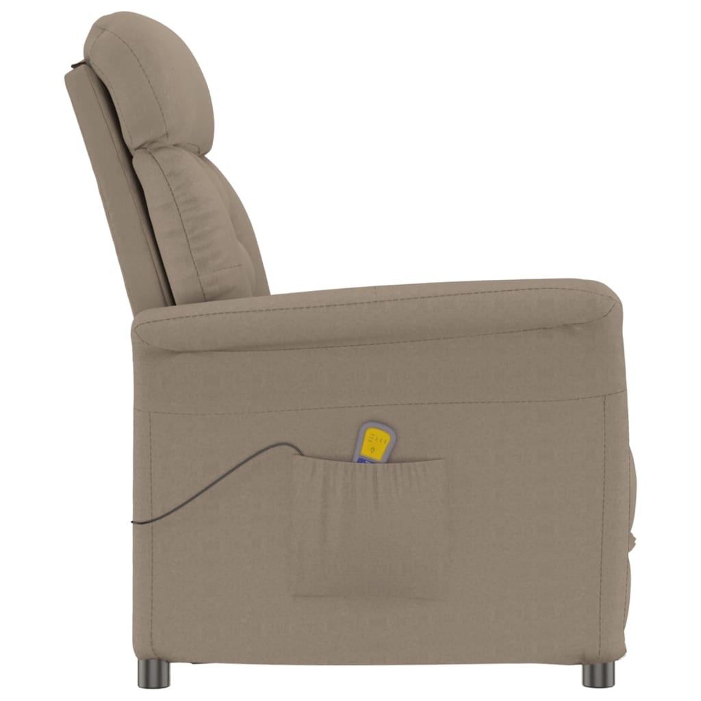 vidaXL Massage Recliner Taupe Faux Suede Leather