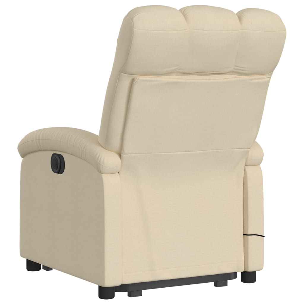 vidaXL Electric Stand up Massage Recliner Chair Cream Fabric