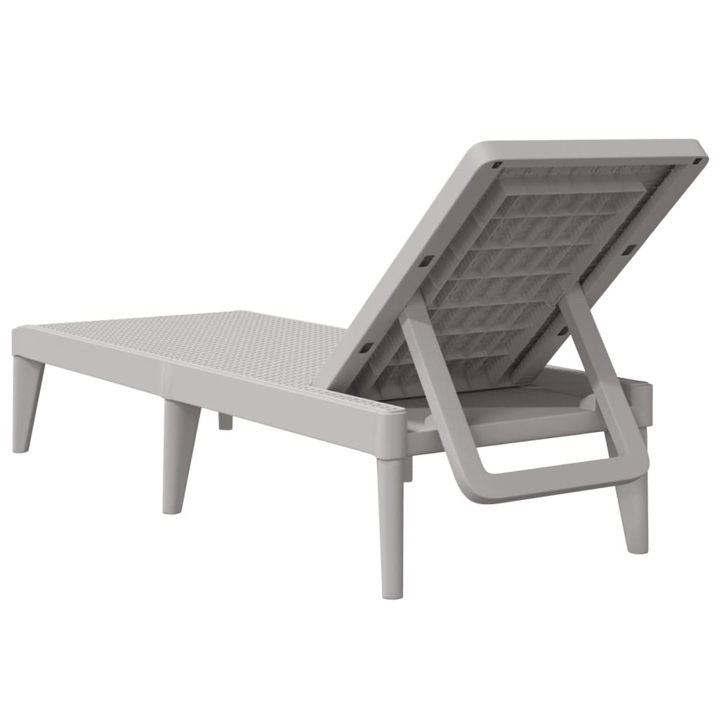 vidaXL Sun Lounger Gray 73.2"x23.6"x11.4" PP