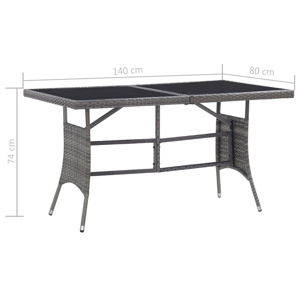 vidaXL 5 Piece Patio Dining Set Poly Rattan Anthracite