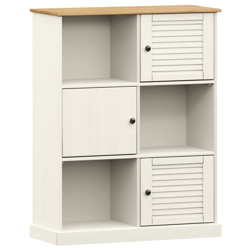 vidaXL Bookcase VIGO White 35.4"x13.8"x45.1" Solid Wood Pine