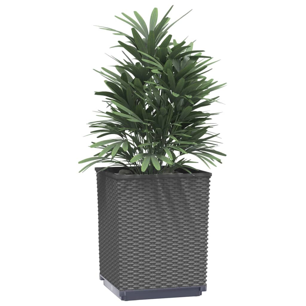 vidaXL Planters 4 pcs Black 11.8"x11.8"x14.6" Polypropylene