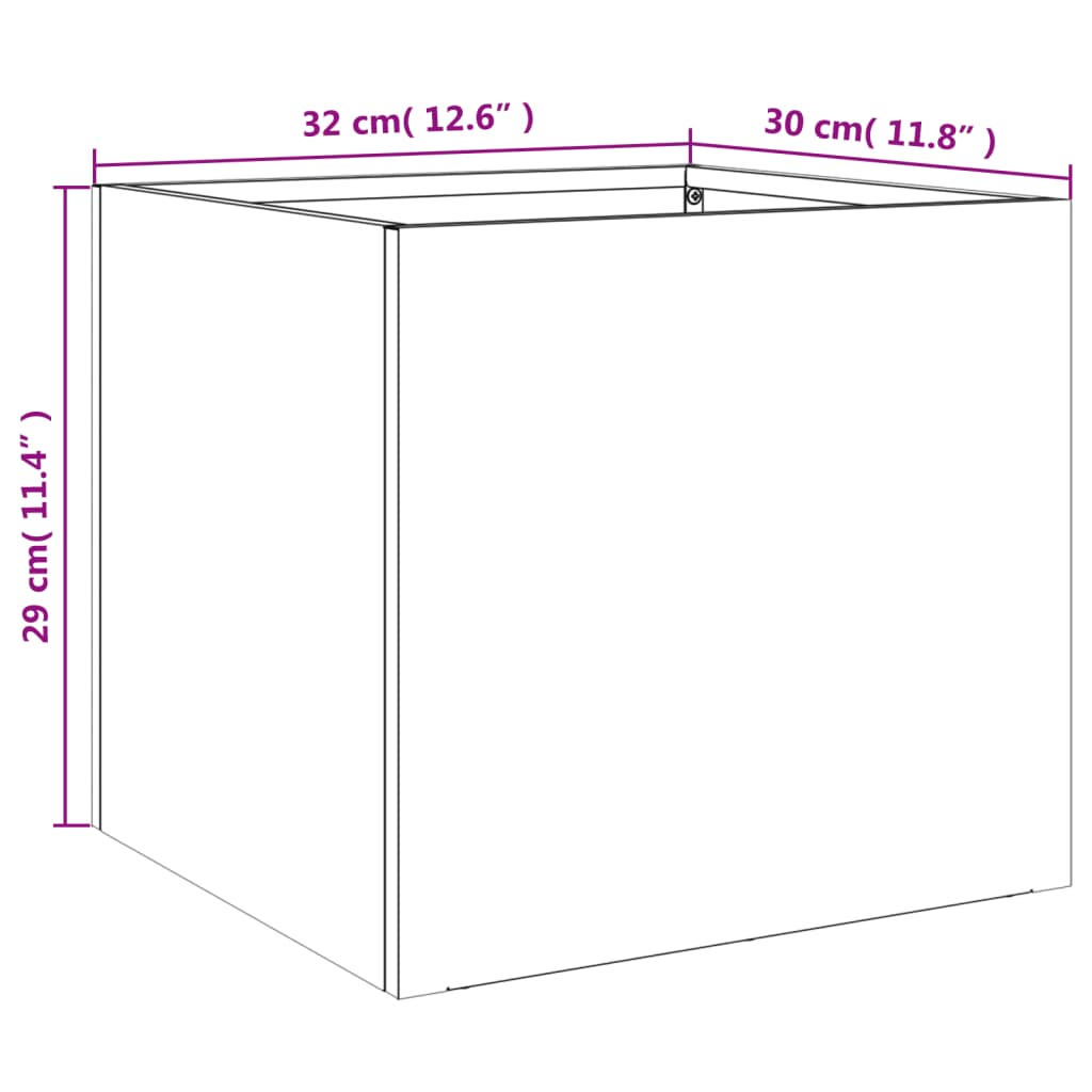 vidaXL Planter Anthracite 12.6"x11.8"x11.4" Cold-rolled Steel