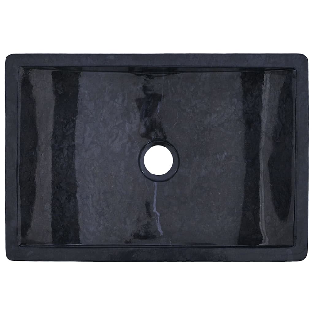 vidaXL Sink 17.7"x11.8"x4.7" Marble High Gloss Black