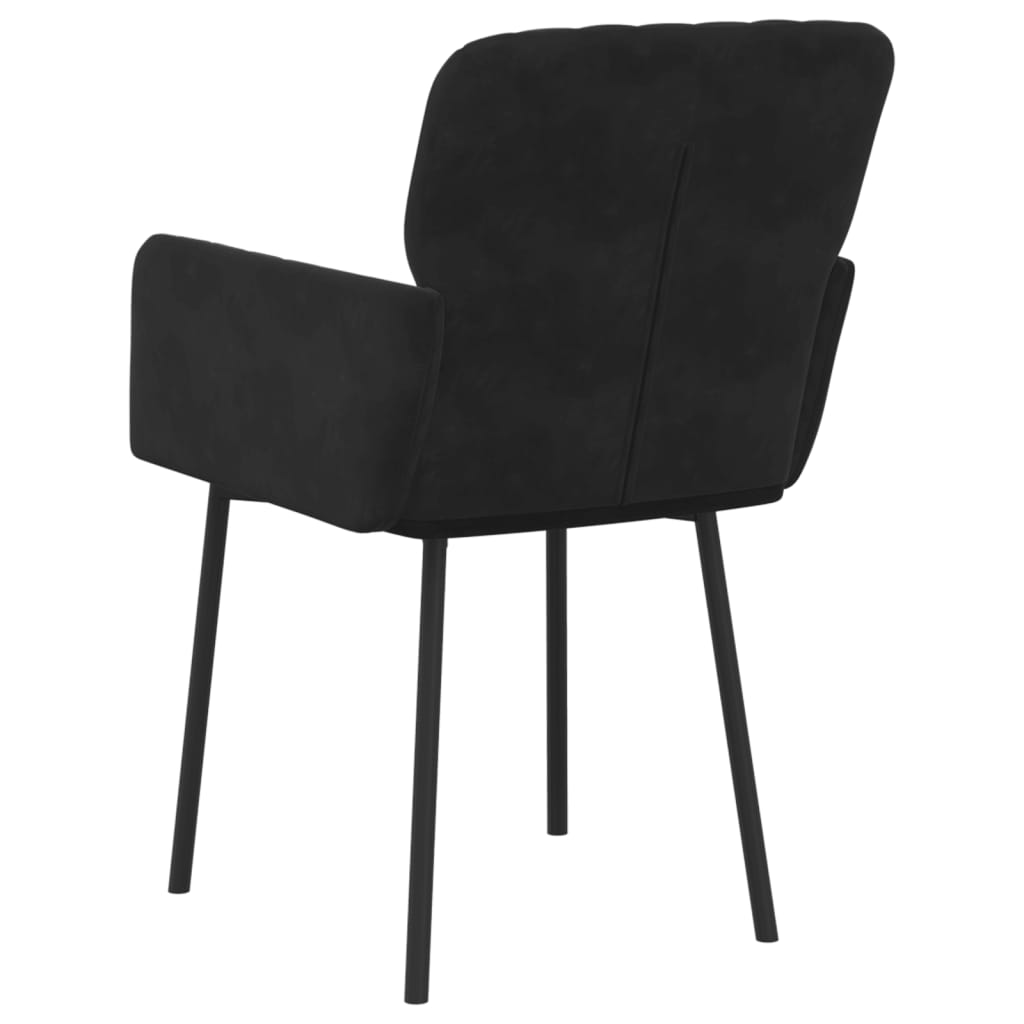 vidaXL Dining Chairs 2 pcs Black Velvet