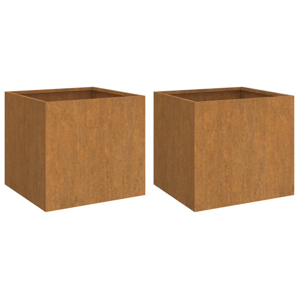 vidaXL Planters 2 pcs 19.3"x18.5"x18.1" Corten Steel